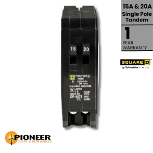 Homeline AC Breaker - 15A & 20A / Single Pole Tandem / 120-240 Volt | Pioneer Solar and Renewables Inc.