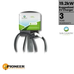 Sun Country SCH100 19.2 kW Ruggedized Level 2 Fast EV Commercial Charger - Pioneer Solar and Renewables Inc. provides high-performance commercial EV charging solutions.