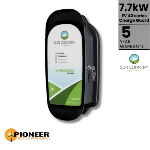 Sun Country EV40 7.7 kW Ruggedized Level 2 EV Charger w/ Charge Guard - Pioneer Solar and Renewables Inc. delivers durable and smart EV charging solutions for sustainable energy.