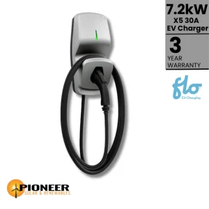 FLO X5 7.2kW Level 2 30A EV Charger - Pioneer Solar and Renewables Inc. provides high-performance and reliable EV charging solutions for sustainable living.