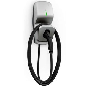 FLO X5 7.2kW Level 2 30A Electric Vehicle Charger installed at a garage wall.